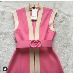✨🌸💖GUCCI Viscose pink cream dress 💖🌸✨